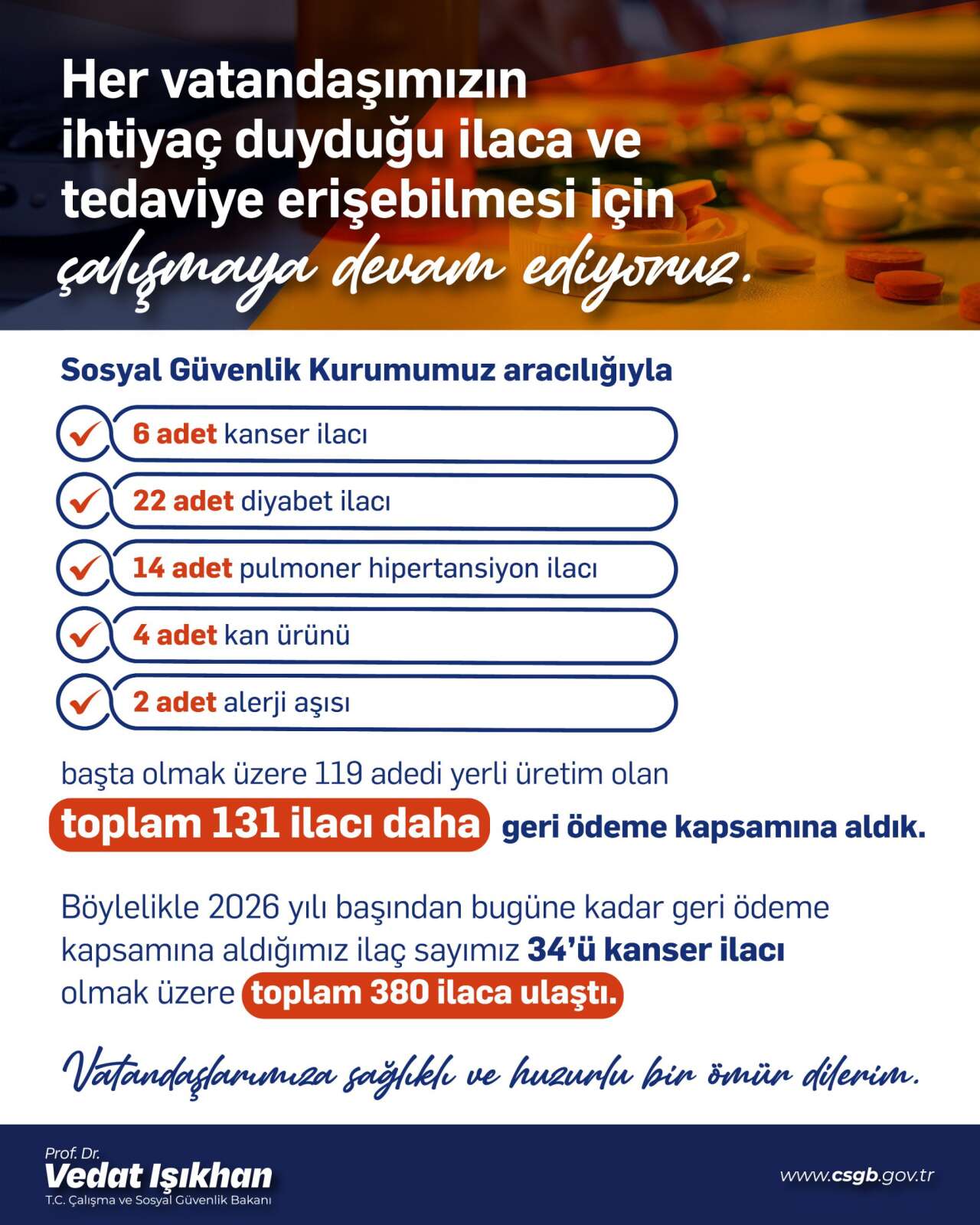 SGK geri ödeme listesine eklenen kanser ve diyabet ilaçları